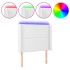 Cabecero con LED cuero sintético blanco 103x16x118/128
