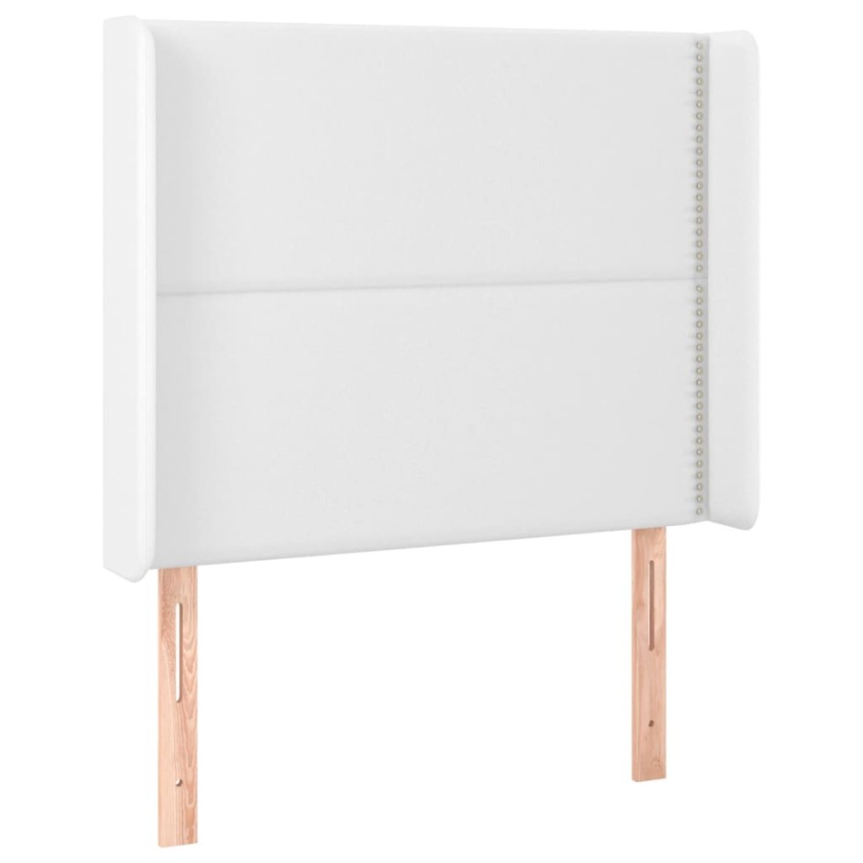 Cabecero con LED cuero sintético blanco 103x16x118/128