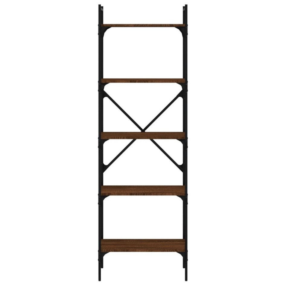 Librería de 5 estantes madera marrón roble 56x31,5x174