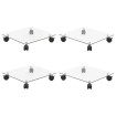 Soportes ruedas plantas 4 uds cuadrado vidrio templado 35x35 cm