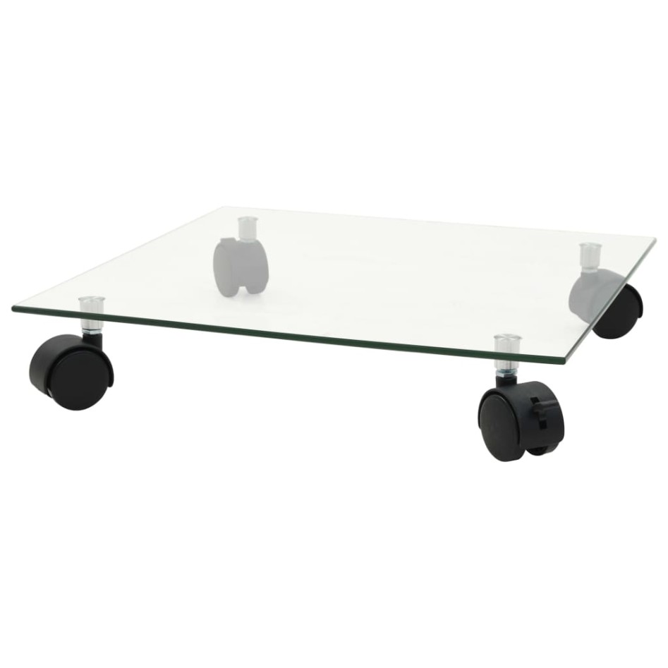 Soportes ruedas plantas 4 uds cuadrado vidrio templado 35x35