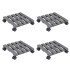 Soportes con ruedas para plantas 4 uds gris WPC 30x30x7,5
