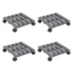 Soportes con ruedas para plantas 4 uds gris WPC 30x30x7,5 cm