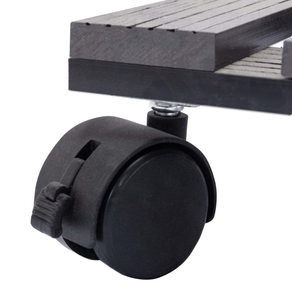 Soportes con ruedas para plantas 4 uds gris WPC 30x30x7,5