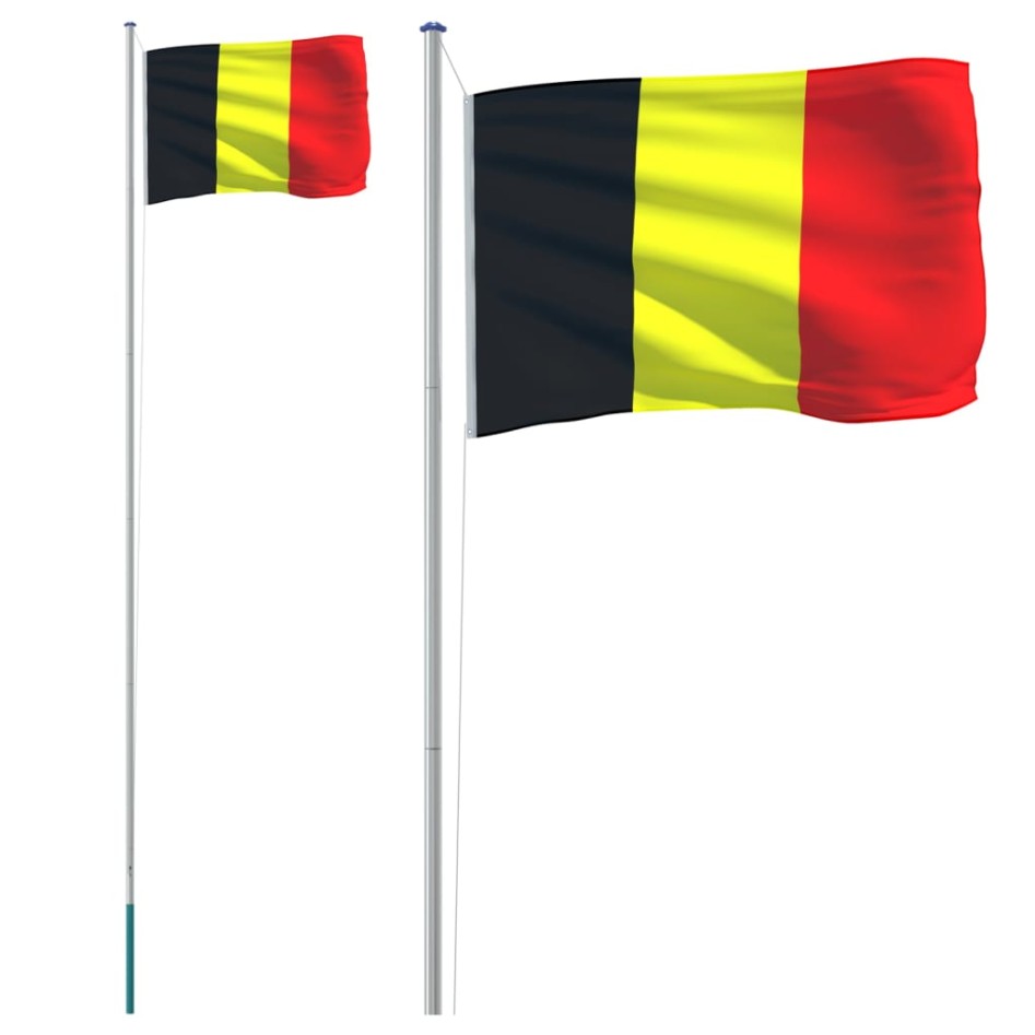 Mástil y bandera de Bélgica aluminio 6,23