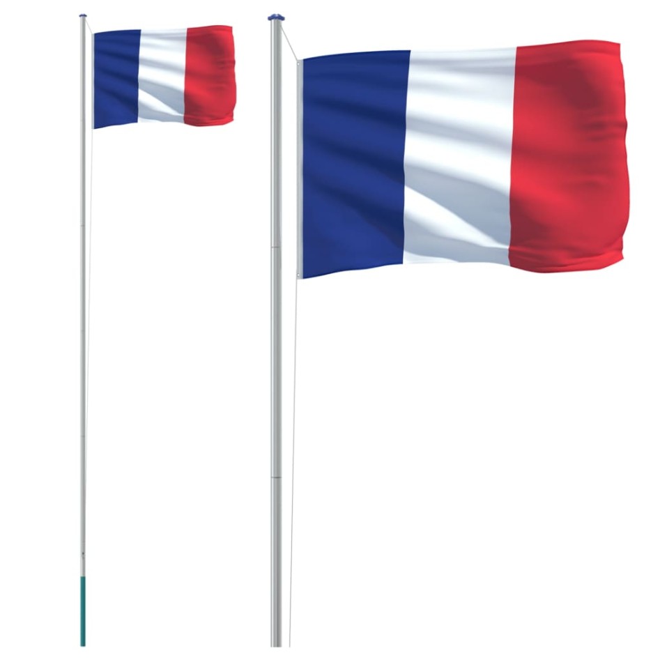 Mástil y bandera de Francia aluminio 6,23