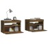 Mesitas de noche con luces LED 2 uds roble ahumado 60x35x40