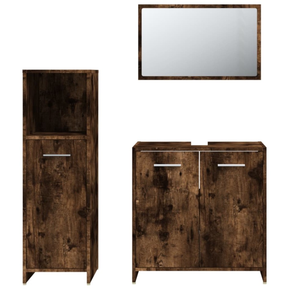 Set de muebles baño 3 pzas madera contrachapada roble