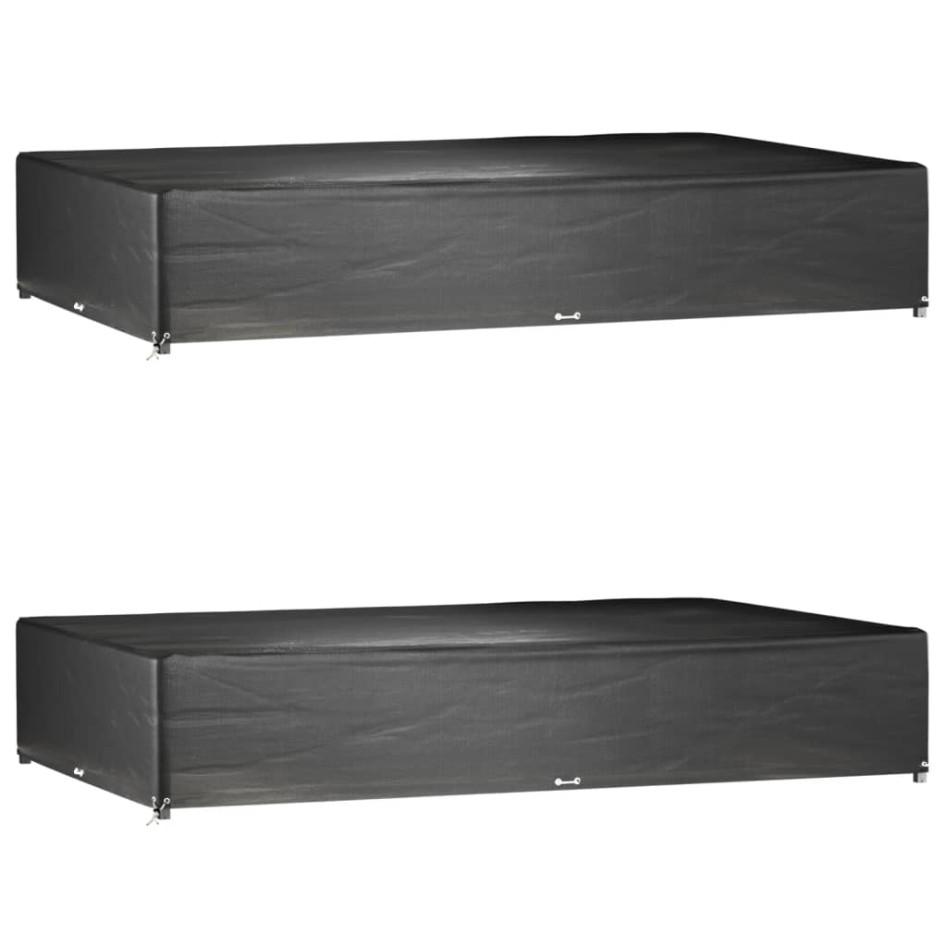 Fundas muebles jardín 2 uds 16 ojales rectangular 325x205x60