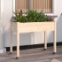Jardinera con forro y ruedas madera de abeto gris 118x59x80