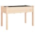 Jardinera con forro y ruedas madera de abeto gris 118x59x80