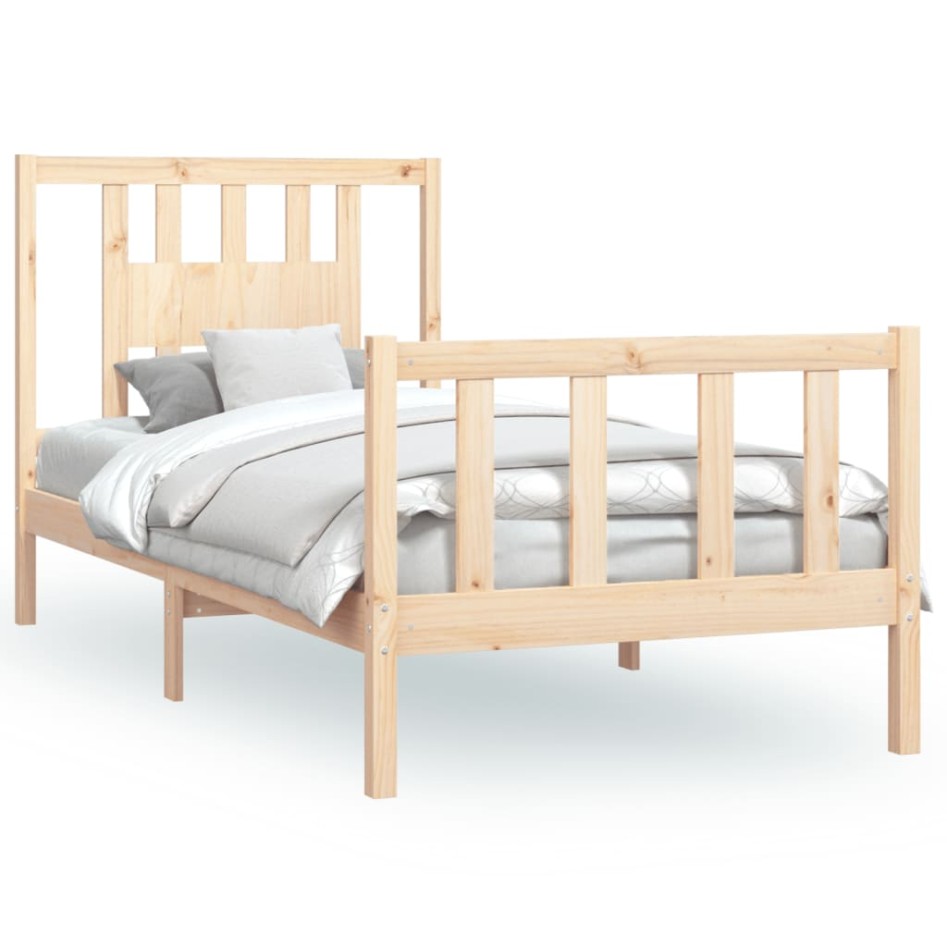 Estructura de cama sin colchón madera maciza de pino 90x200