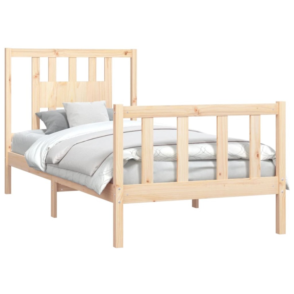 Estructura de cama sin colchón madera maciza de pino 90x200