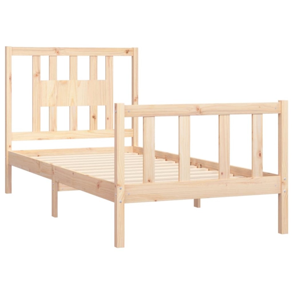 Estructura de cama sin colchón madera maciza de pino 90x200