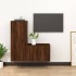 Set de muebles para TV 2 pzas madera contrachapada roble