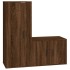 Set de muebles para TV 2 pzas madera contrachapada roble