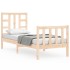 Estructura de cama individual con cabecero madera
