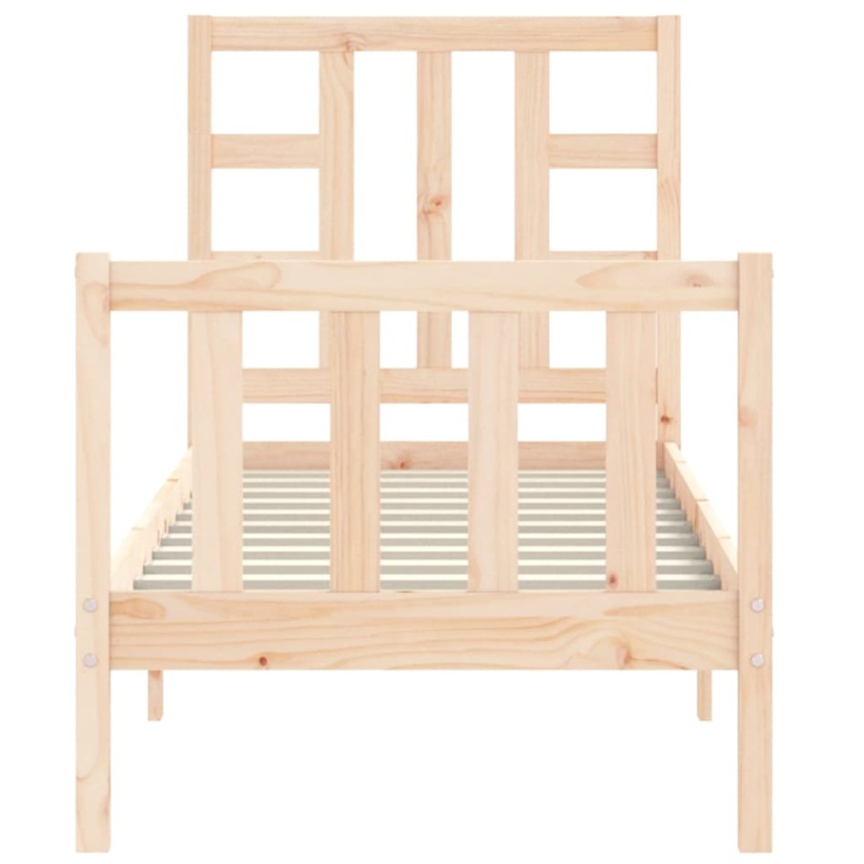 Estructura de cama individual con cabecero madera