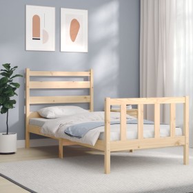 Estructura de cama sin colchón madera maciza de pino 90x200