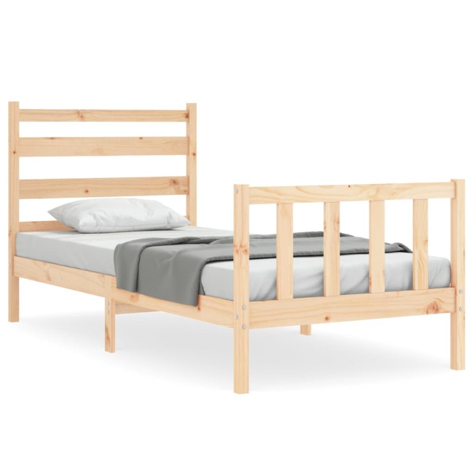 Estructura de cama sin colchón madera maciza de pino 90x200