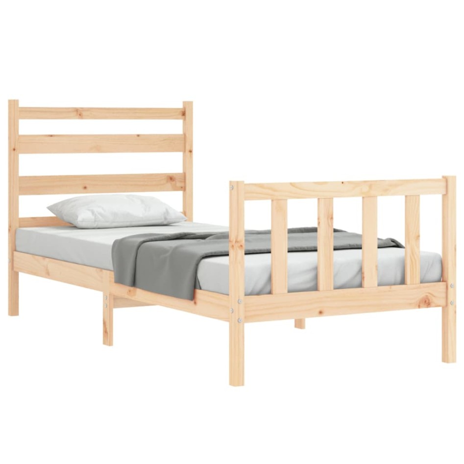 Estructura de cama sin colchón madera maciza de pino 90x200