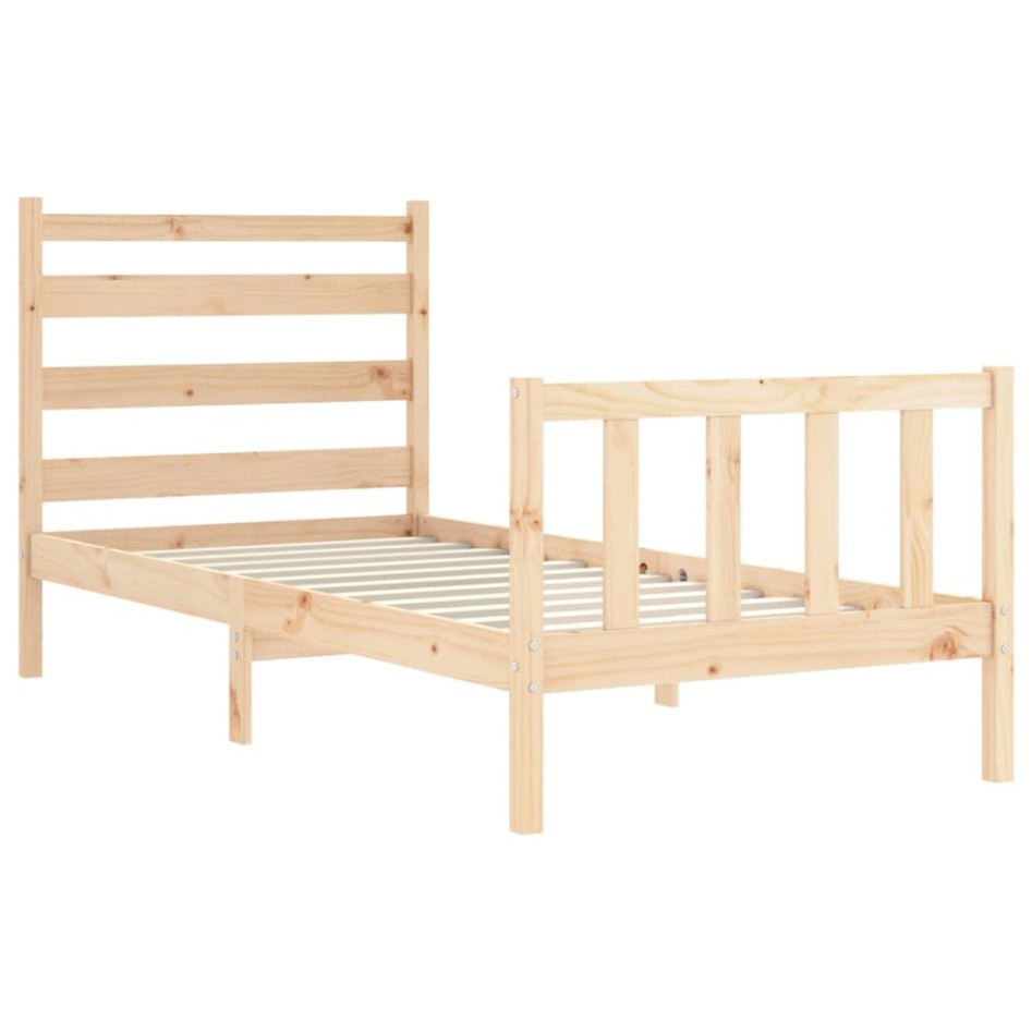 Estructura de cama sin colchón madera maciza de pino 90x200