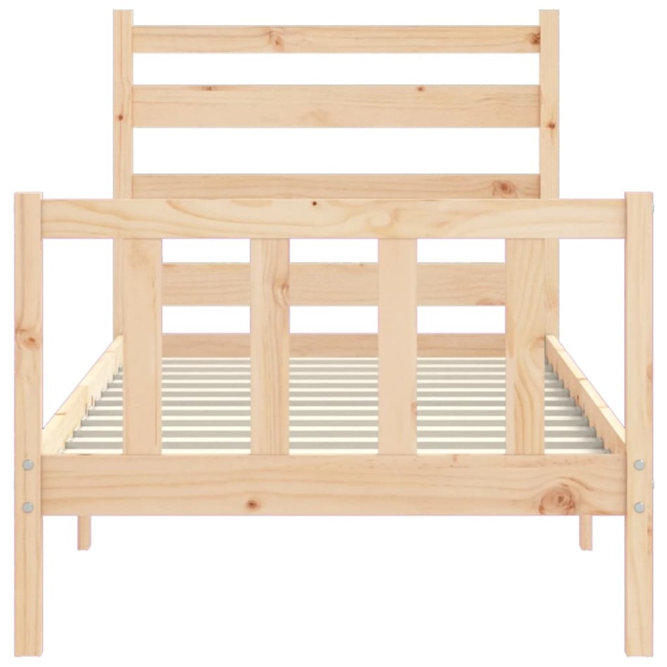 Estructura de cama sin colchón madera maciza de pino 90x200