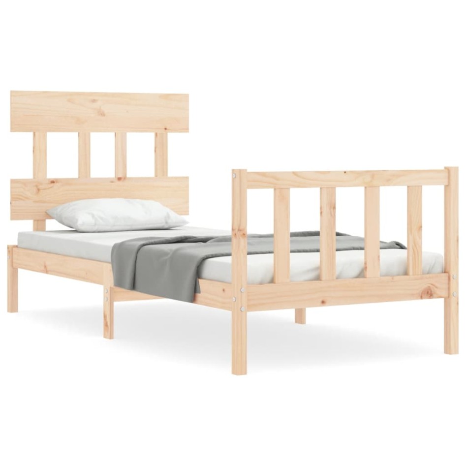 Estructura de cama sin colchón madera maciza de pino 90x200