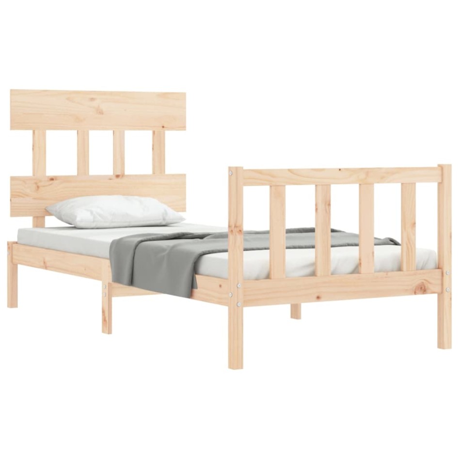 Estructura de cama sin colchón madera maciza de pino 90x200