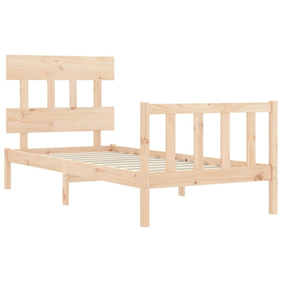 Estructura de cama sin colchón madera maciza de pino 90x200