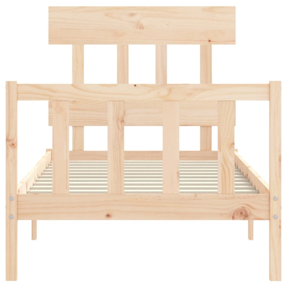 Estructura de cama sin colchón madera maciza de pino 90x200