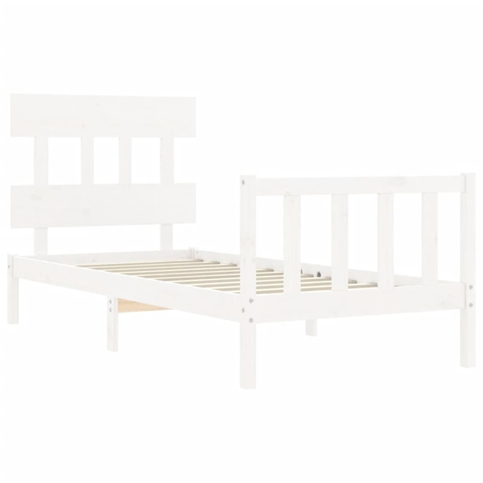 Estructura de cama con cabecero madera maciza