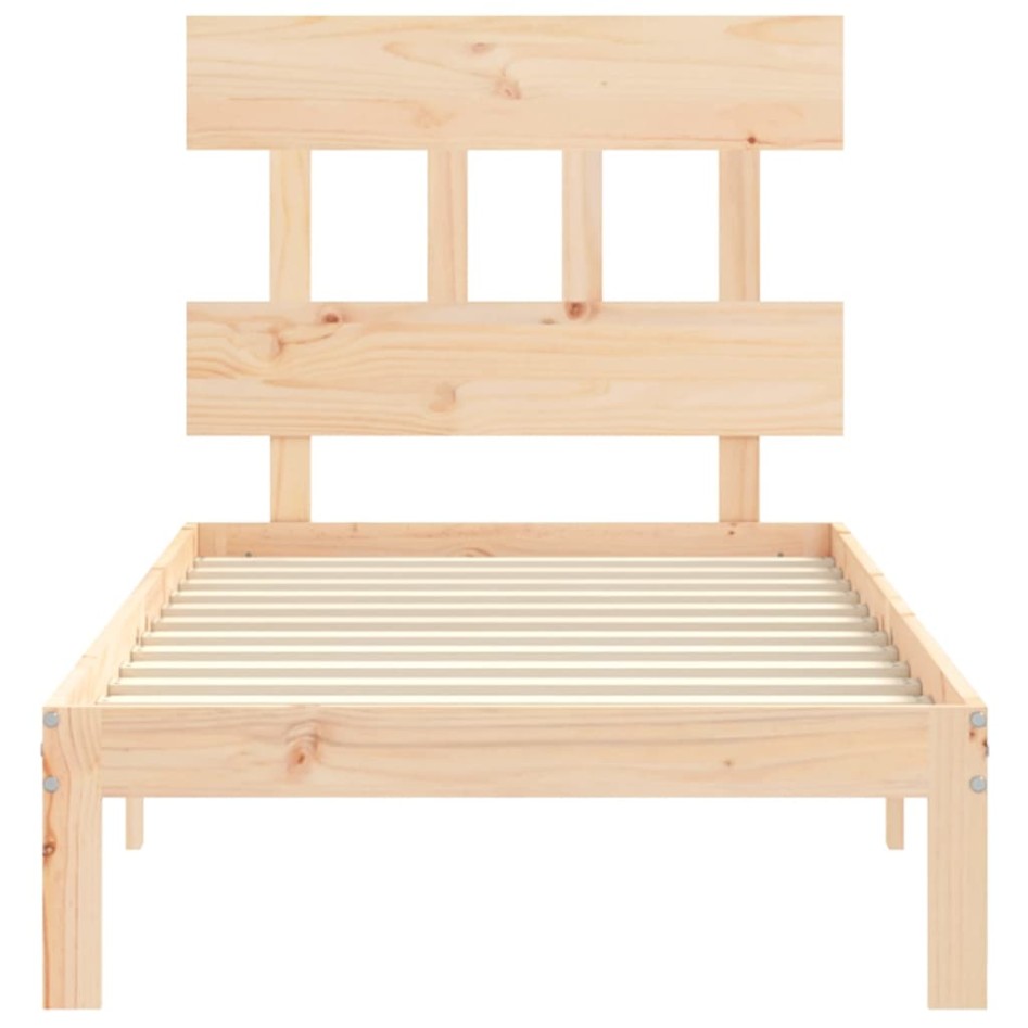 Estructura de cama sin colchón madera maciza de pino 90x200