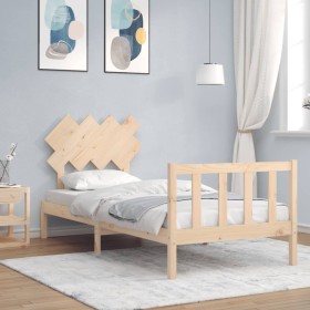 Estructura de cama con cabecero madera