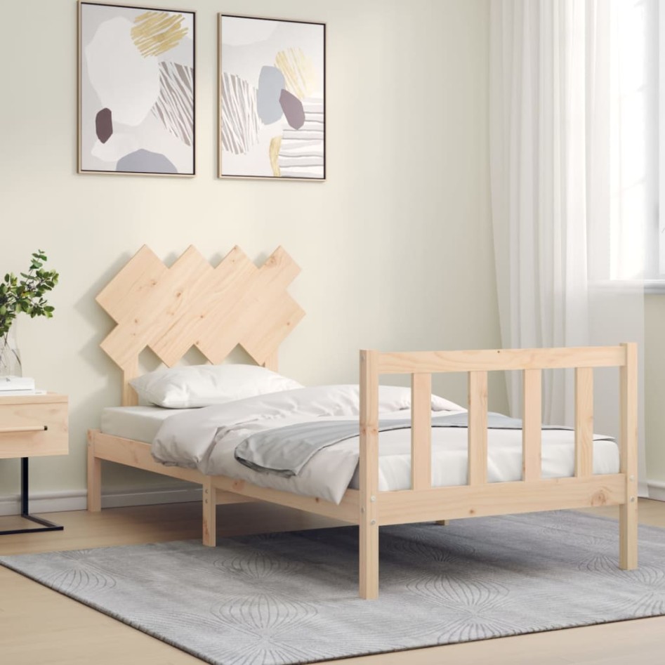 Estructura de cama con cabecero madera