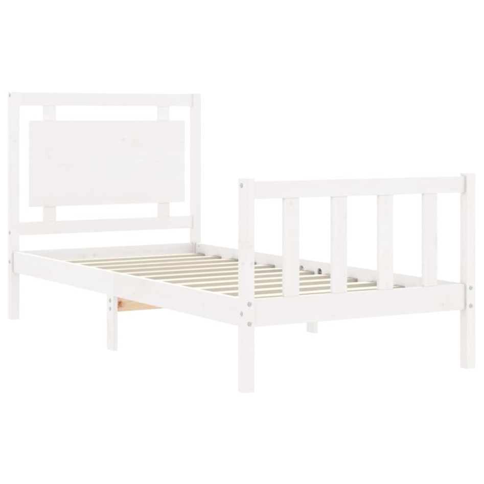 Estructura de cama sin colchón madera de pino blanca 90x200