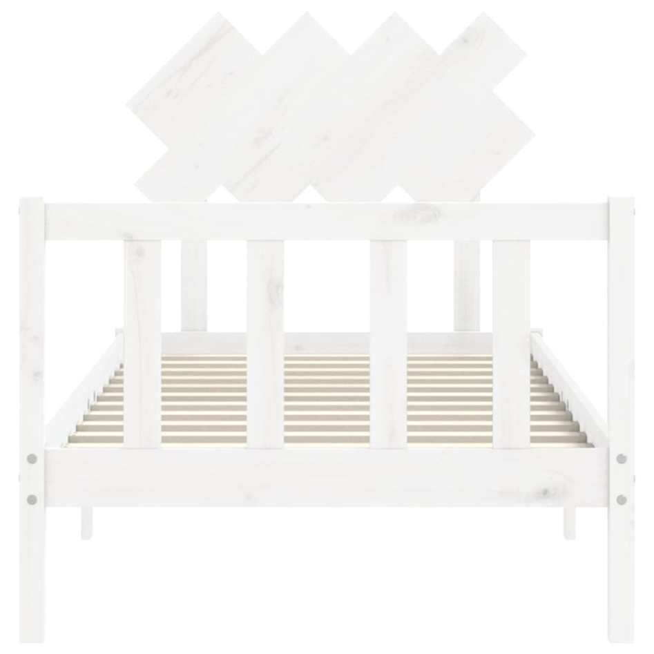 Estructura de cama sin colchón madera de pino blanca 90x200