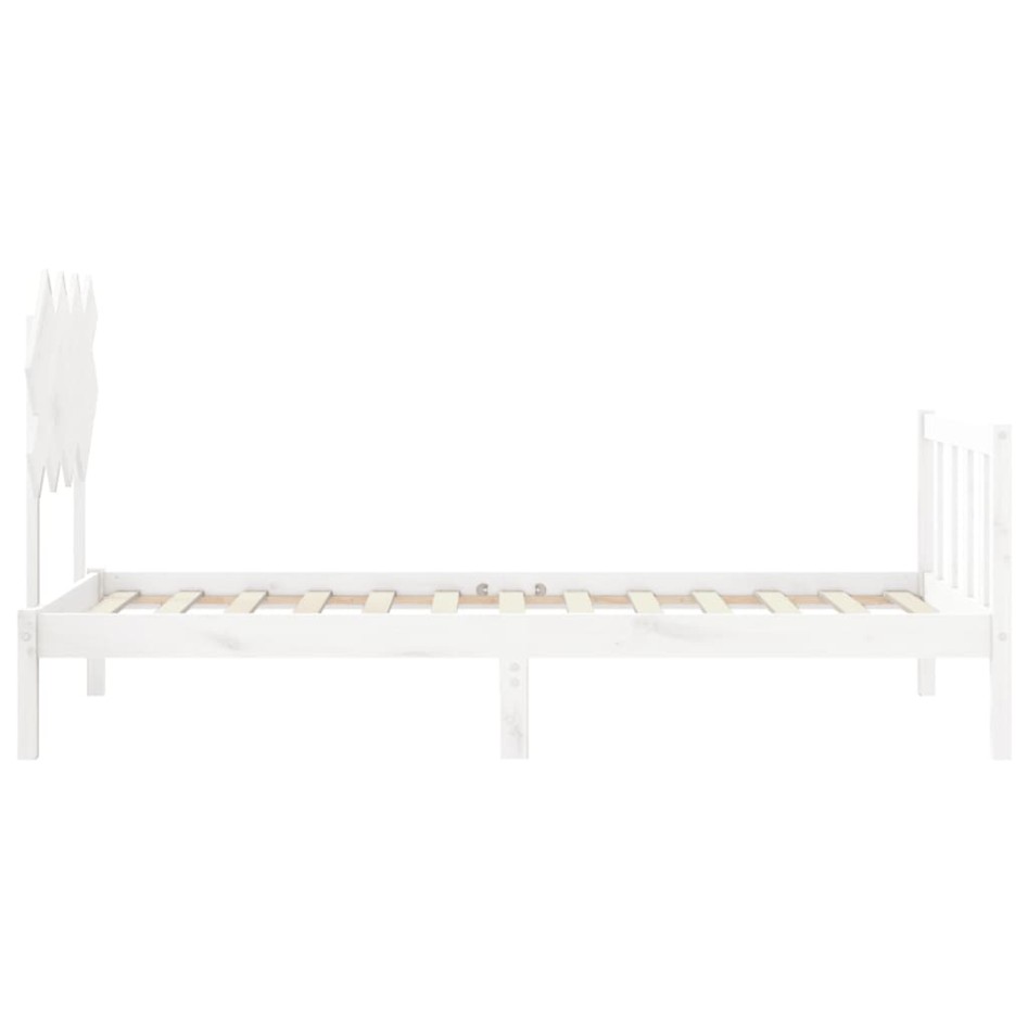 Estructura de cama sin colchón madera de pino blanca 90x200