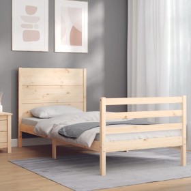 Estructura de cama con cabecero madera