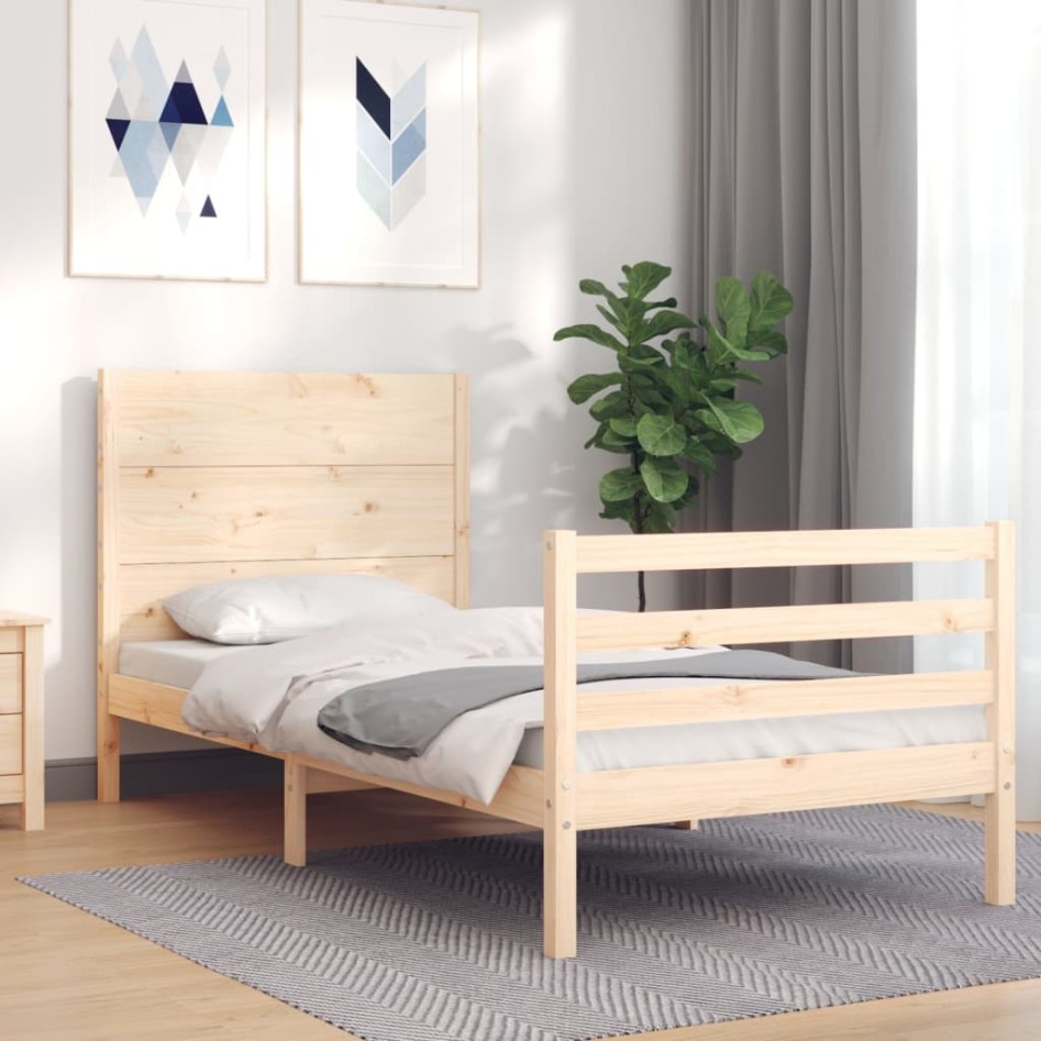 Estructura de cama con cabecero madera