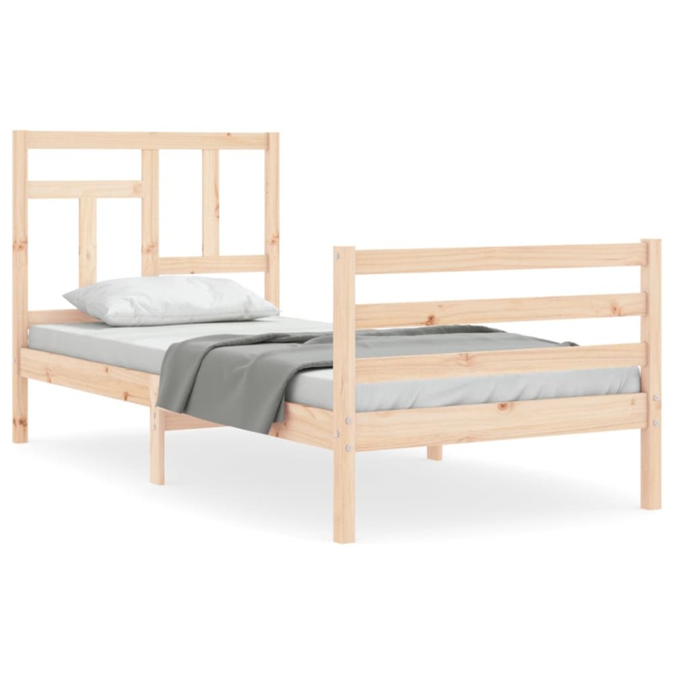 Estructura de cama con cabecero madera