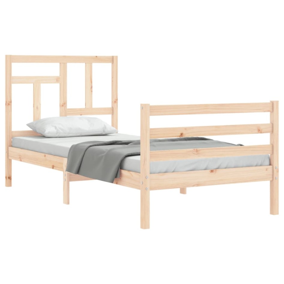 Estructura de cama con cabecero madera