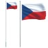 Mástil y bandera de República Checa aluminio 6,23
