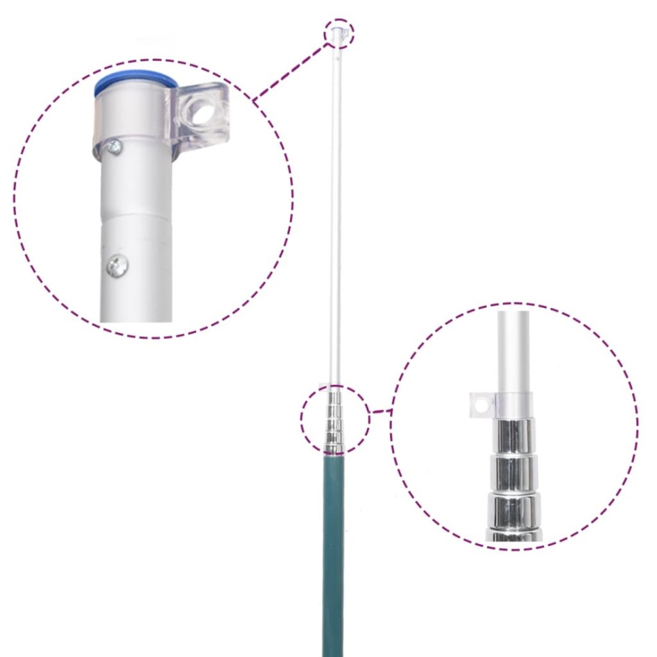 Mástil y bandera de Francia aluminio 5,55