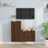Set de muebles para TV 2 pzas madera contrachapada roble