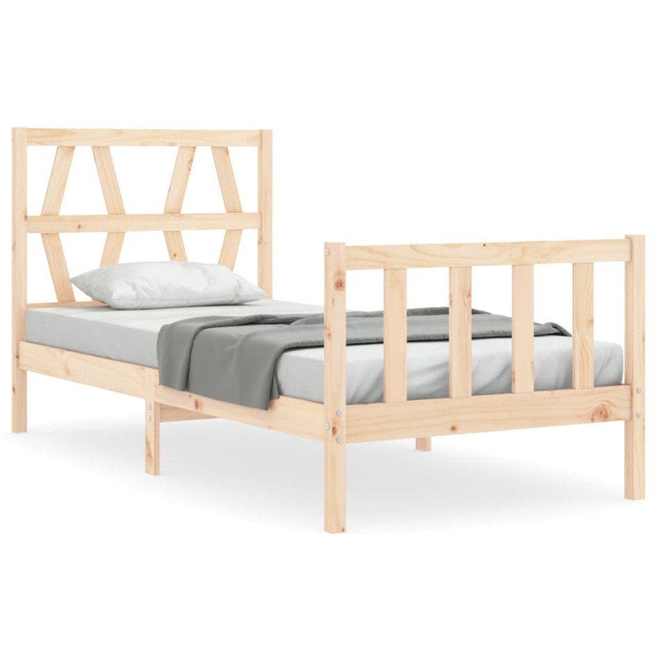 Estructura de cama con cabecero madera