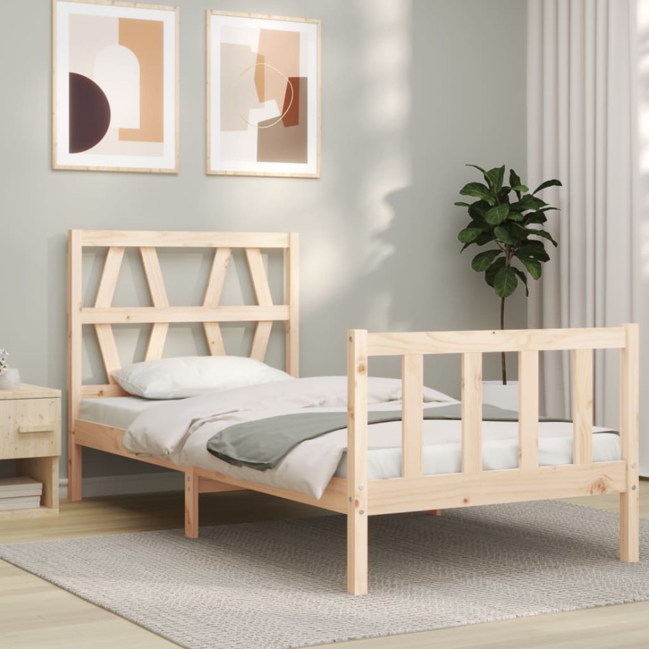 Estructura de cama con cabecero madera