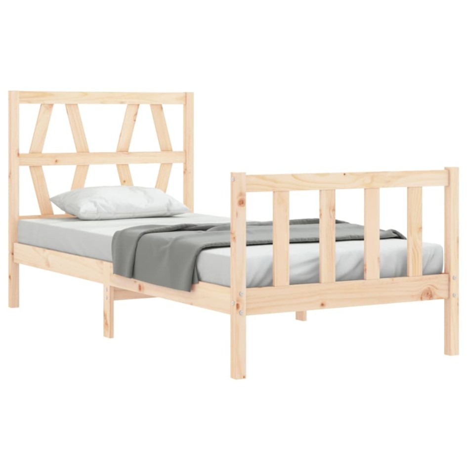 Estructura de cama con cabecero madera