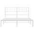 Estructura cama sin colchón con cabecero metal blanco