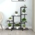 Soporte de flores con rueda de metal negro 94,5x25x92,5
